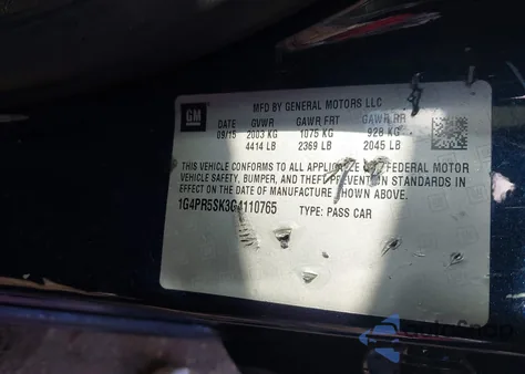 2016 Buick Verano Convenience Group z USA, uszkodzony, nr VIN 1G4PR5SK3G4110765